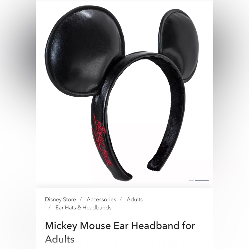 pleather Mickey ears solid black, sleek classy design, used 1x